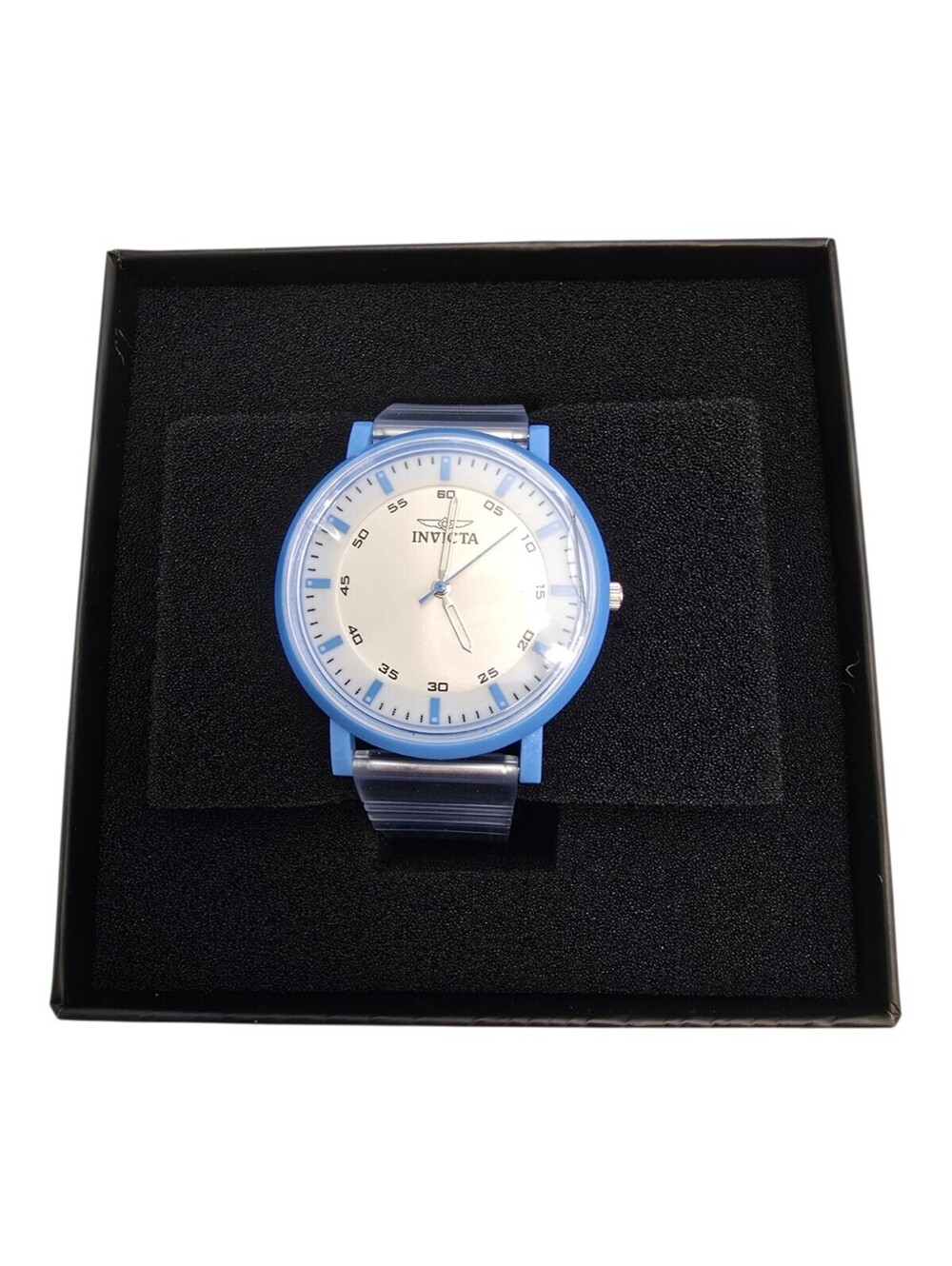 Invicta Angel 50749 Unisex 40mm Blue Transparent Quartz Watch NEW
